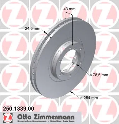 250.1339.00 ZIMMERMANN Тормозной диск (фото 1)