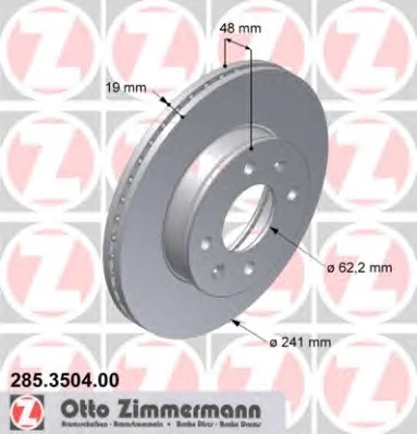 285.3504.00 ZIMMERMANN Тормозной диск (фото 1)