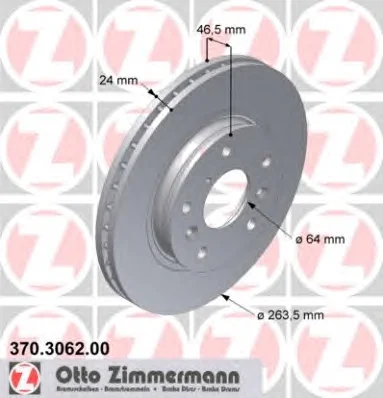 370.3062.00 ZIMMERMANN Тормозной диск (фото 1)