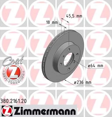 380.2161.20 ZIMMERMANN Тормозной диск (фото 1)