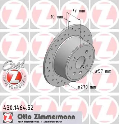 430.1464.52 ZIMMERMANN Тормозной диск (фото 1)