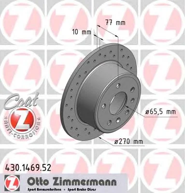 430.1469.52 ZIMMERMANN Тормозной диск (фото 1)