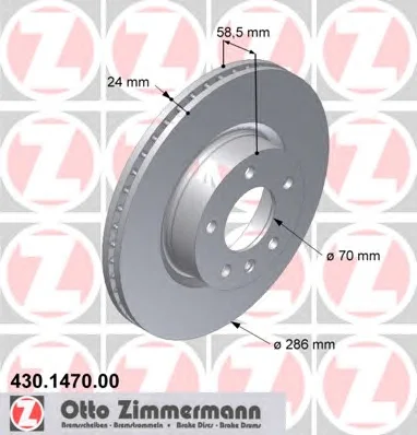 430.1470.00 ZIMMERMANN Тормозной диск (фото 1)