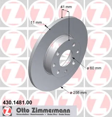 430.1481.00 ZIMMERMANN Тормозной диск (фото 1)