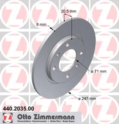 440.2035.00 ZIMMERMANN Тормозной диск (фото 1)