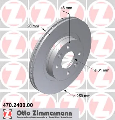 470.2400.00 ZIMMERMANN Тормозной диск (фото 1)