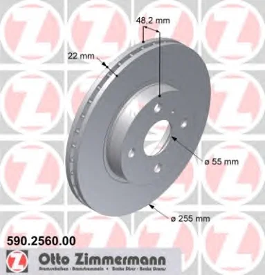 590.2560.00 ZIMMERMANN Тормозной диск (фото 1)