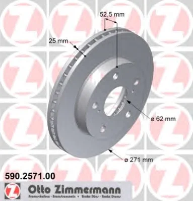 590.2571.00 ZIMMERMANN Тормозной диск (фото 1)