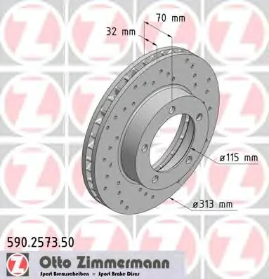 590.2573.50 ZIMMERMANN Тормозной диск (фото 1)