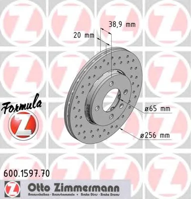 600.1597.70 ZIMMERMANN Тормозной диск (фото 1)