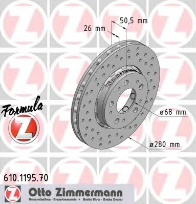 610.1195.70 ZIMMERMANN Тормозной диск (фото 1)