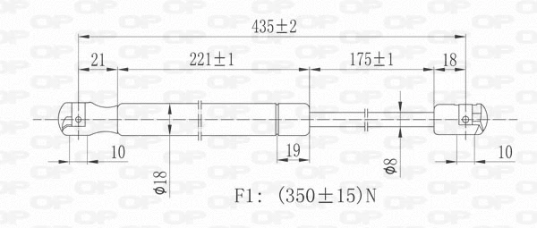 GSR6007.00 OPEN PARTS Газовая пружина, крышка багажник (фото 2)