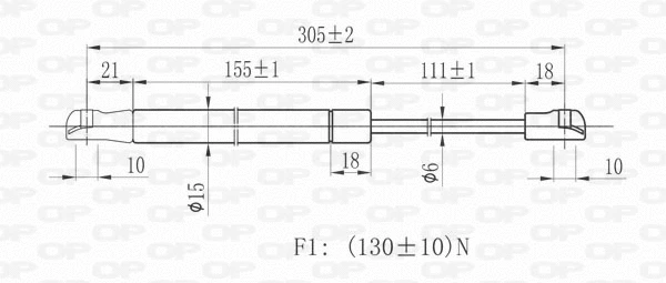 GSR6010.00 OPEN PARTS Газовая пружина, крышка багажник (фото 2)