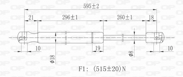 GSR6014.00 OPEN PARTS Газовая пружина, крышка багажник (фото 2)