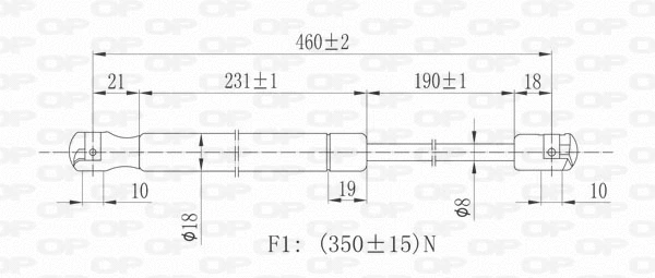 GSR6040.00 OPEN PARTS Газовая пружина, крышка багажник (фото 2)