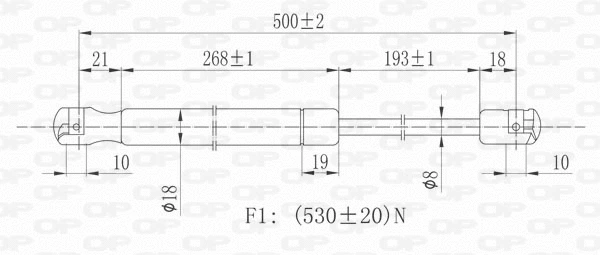 GSR6041.00 OPEN PARTS Газовая пружина, крышка багажник (фото 2)