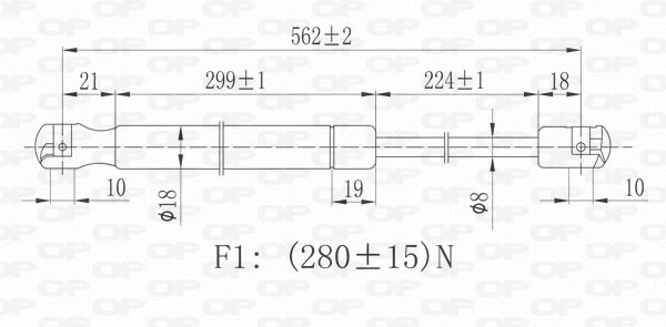 GSR6048.00 OPEN PARTS Газовая пружина, крышка багажник (фото 2)