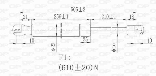 GSR6049.00 OPEN PARTS Газовая пружина, крышка багажник (фото 2)