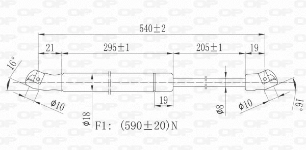 GSR6056.00 OPEN PARTS Газовая пружина, крышка багажник (фото 1)