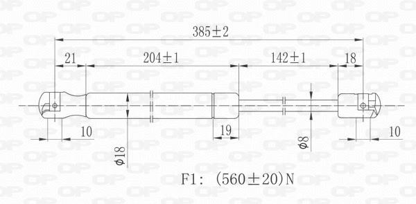 GSR6068.00 OPEN PARTS Газовая пружина, крышка багажник (фото 2)