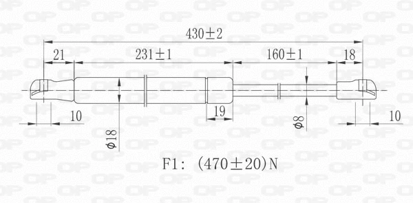 GSR6092.00 OPEN PARTS Газовая пружина, крышка багажник (фото 2)