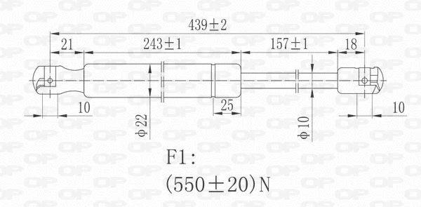 GSR6094.00 OPEN PARTS Газовая пружина, крышка багажник (фото 2)