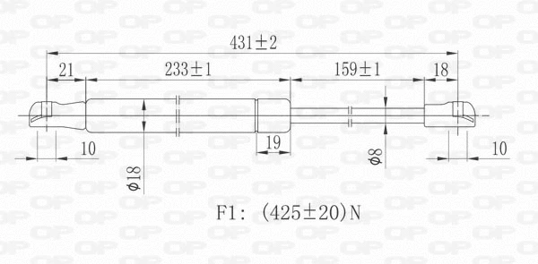 GSR6120.00 OPEN PARTS Газовая пружина, крышка багажник (фото 2)