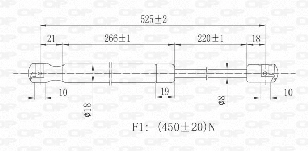 GSR6175.00 OPEN PARTS Газовая пружина, крышка багажник (фото 2)