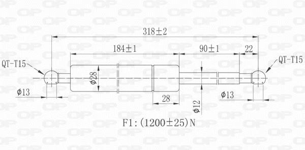 GSR6177.00 OPEN PARTS Газовая пружина, крышка багажник (фото 2)