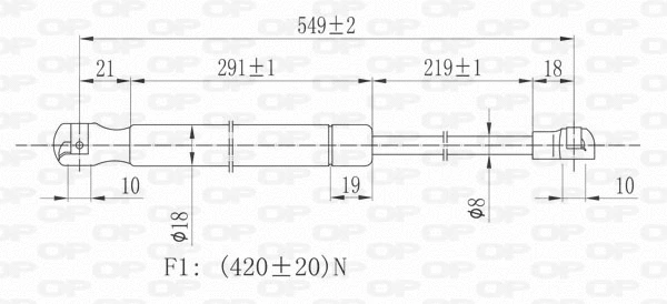 GSR6193.00 OPEN PARTS Газовая пружина, крышка багажник (фото 2)