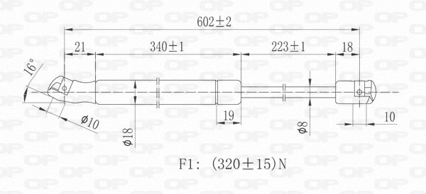 GSR6257.00 OPEN PARTS Газовая пружина, крышка багажник (фото 2)