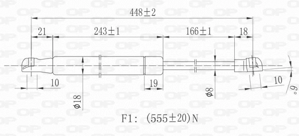 GSR6265.00 OPEN PARTS Газовая пружина, крышка багажник (фото 2)