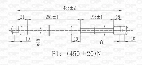 GSR6286.00 OPEN PARTS Газовая пружина, крышка багажник (фото 2)