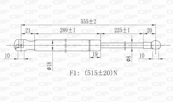 GSR6423.00 OPEN PARTS Газовая пружина, крышка багажник (фото 2)