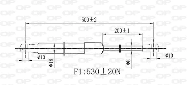 GSR6435.00 OPEN PARTS Газовая пружина, крышка багажник (фото 2)