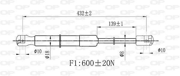 GSR6439.00 OPEN PARTS Газовая пружина, крышка багажник (фото 1)