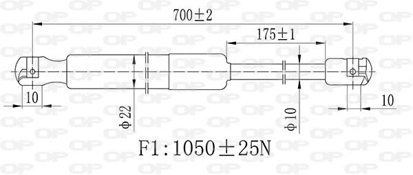 GSR6482.00 OPEN PARTS Газовая пружина, крышка багажник (фото 2)