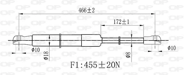 GSR6485.00 OPEN PARTS Газовая пружина, крышка багажник (фото 2)