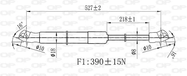 GSR6491.00 OPEN PARTS Газовая пружина, крышка багажник (фото 1)