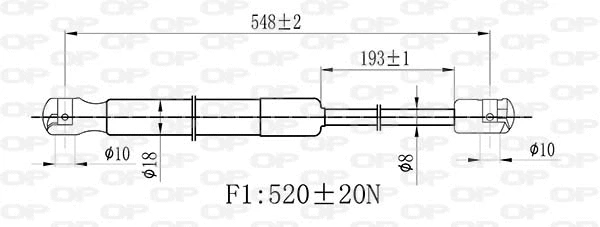 GSR6492.00 OPEN PARTS Газовая пружина, крышка багажник (фото 2)