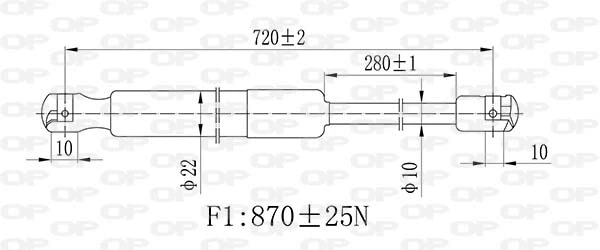 GSR6494.00 OPEN PARTS Газовая пружина, крышка багажник (фото 1)