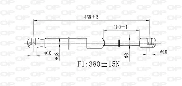 GSR6498.00 OPEN PARTS Газовая пружина, крышка багажник (фото 2)