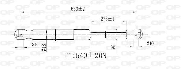 GSR6499.00 OPEN PARTS Газовая пружина, крышка багажник (фото 1)