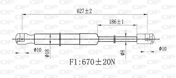 GSR6502.00 OPEN PARTS Газовая пружина, крышка багажник (фото 2)