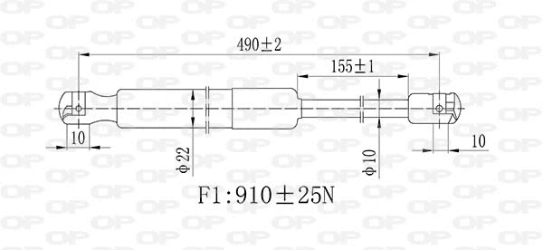 GSR6510.00 OPEN PARTS Газовая пружина, крышка багажник (фото 2)