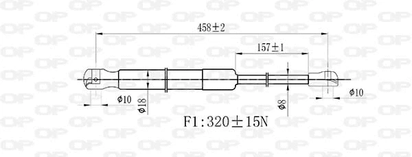 GSR6519.00 OPEN PARTS Газовая пружина, крышка багажник (фото 2)