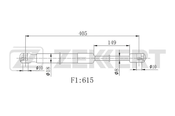 GF-2531 ZEKKERT Газовая пружина, крышка багажник (фото 1)