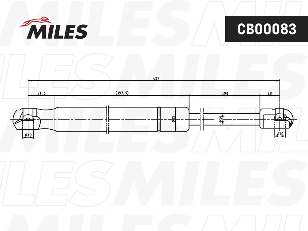 CB00083 MILES Газовая пружина, крышка багажник (фото 2)