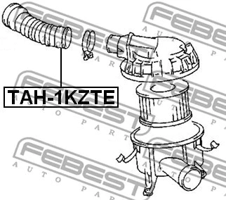 TAH-1KZTE FEBEST Рукав воздухозаборника, воздушный фильтр (фото 2)