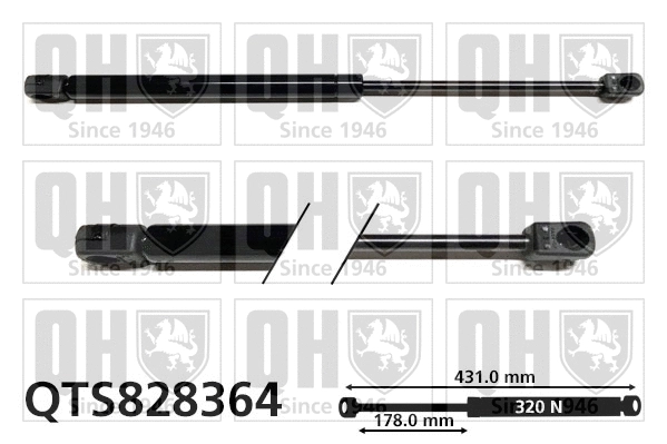 QTS828364 QUINTON HAZELL Газовая пружина, капот (фото 1)